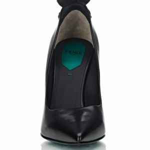 Fendi Shoes - Fendi Women's Black Leather & Crocodile Ava Pump Fendi Shoes - Fendi Women's Black Leather & Crocodile Ava Pump